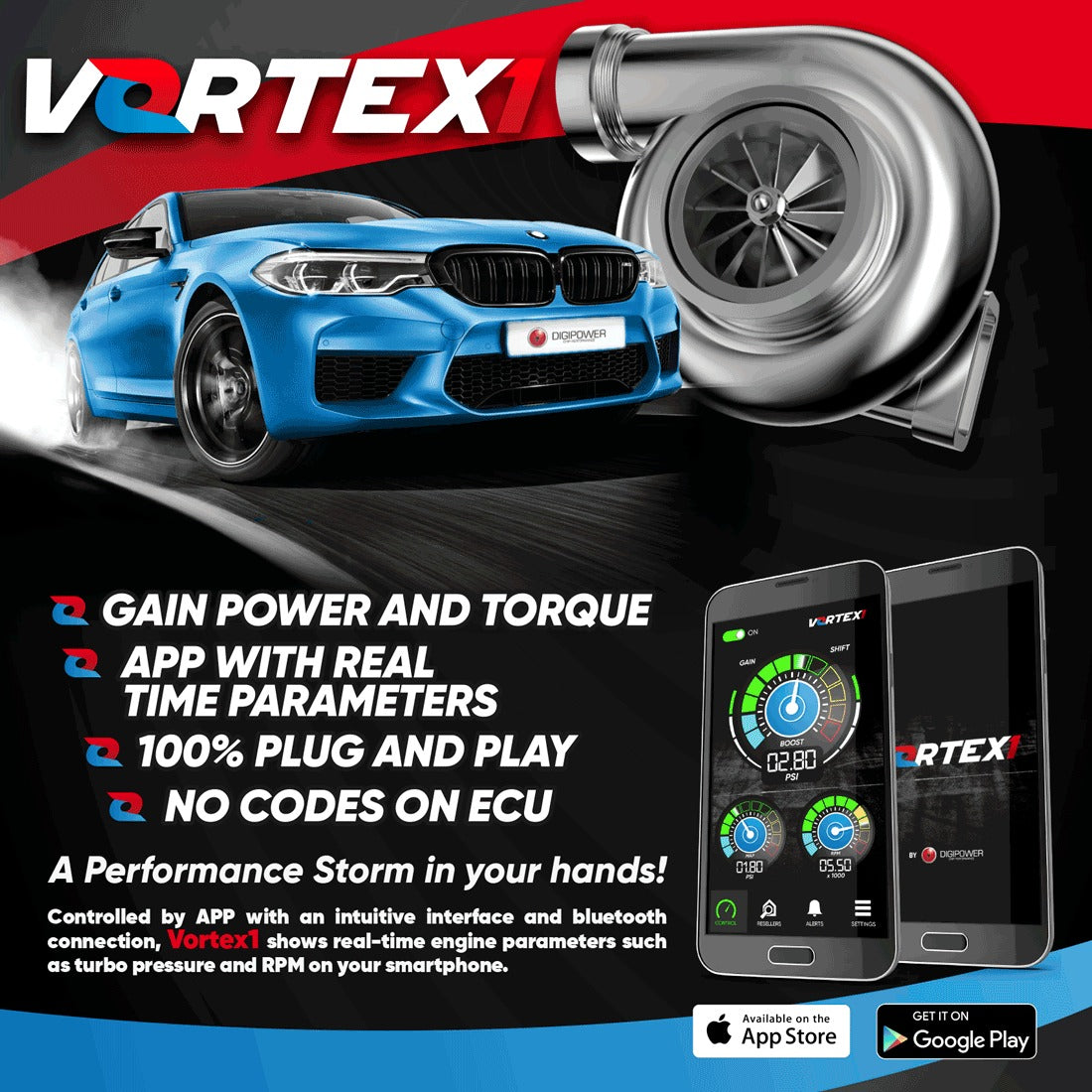 VORTEX1 Turbo Performance Tuner for BMW 320i	2.0 L4 184CV (B48B20)
